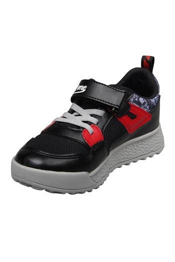 MP ONE Çocuk Cırt Cırtlı Siyah-Kırmızı Spor Ayakkabı 221-3430FT 100