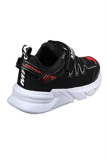 MP ONE Çocuk Cırt Cırtlı Siyah-Kırmızı Spor Ayakkabı 221-3435FT 100